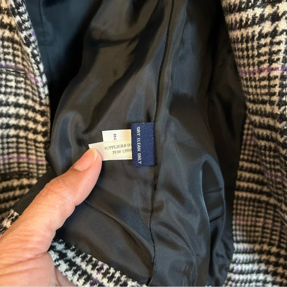 CHAPS Women's Wool Blend Houndstooth Black Blazer Size 6 Power Suit Classic - Picture 8 of 8